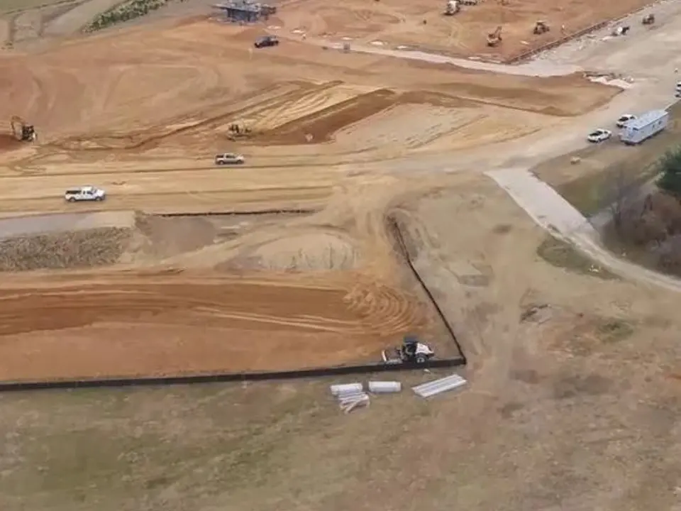 Drone aerial view of the Chestertown Business Campus project